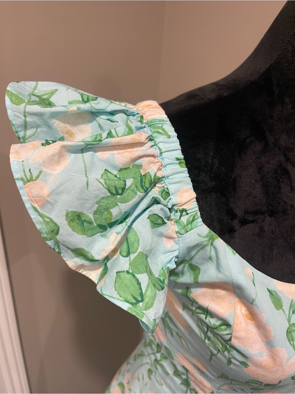 Hill House Mint Floral Puff-Sleeve Midi Dress - Picture 5 of 6